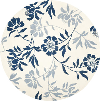 Safavieh Capri Cpr345 Ivory/Blue Area Rug Round