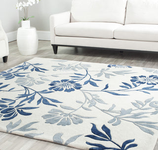 Safavieh Capri Cpr345 Ivory/Blue Area Rug Room Scene Feature