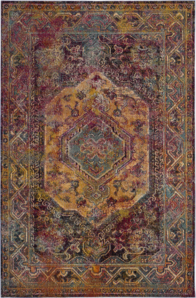 Safavieh Crystal CRS514T Teal/Rose Area Rug main image