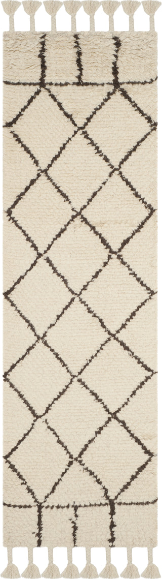 Safavieh Casablanca Shag 725 Ivory/Brown Area Rug Runner