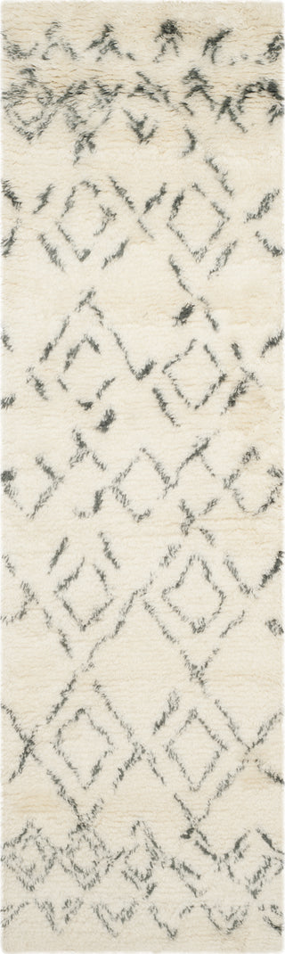 Safavieh Casablanca Shag 845 Ivory/Grey Area Rug Runner