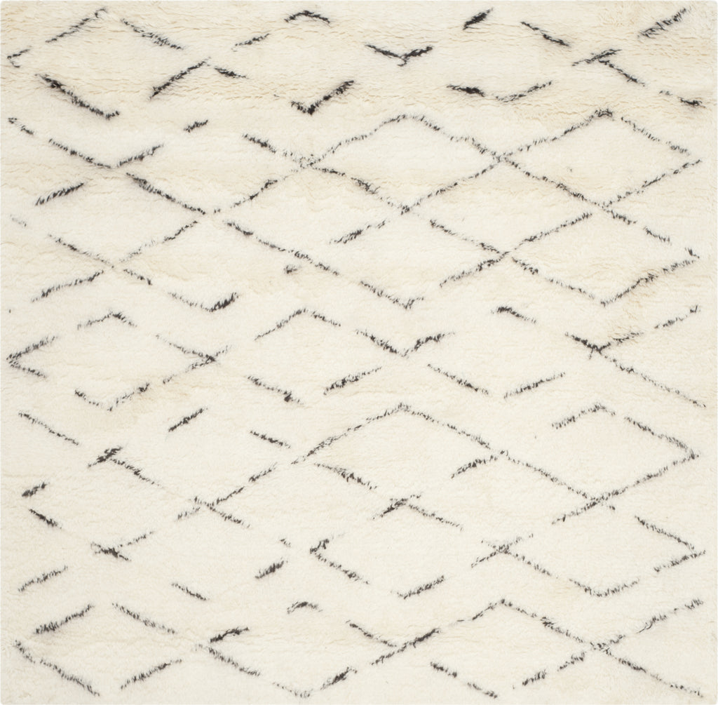 Safavieh Casablanca Shag 847 Ivory/Brown Area Rug 6' Square