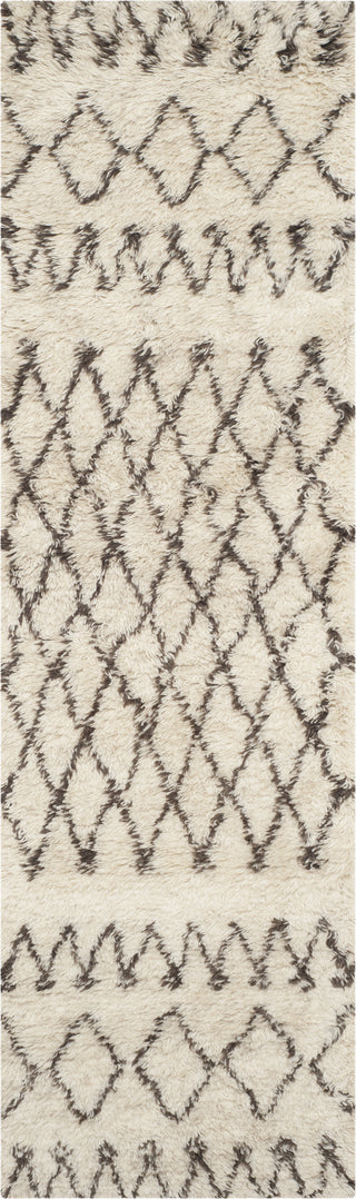 Safavieh Casablanca Shag 851 Ivory/Dark Brown Area Rug Runner