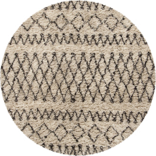 Safavieh Casablanca Shag 851 Ivory/Dark Brown Area Rug Round