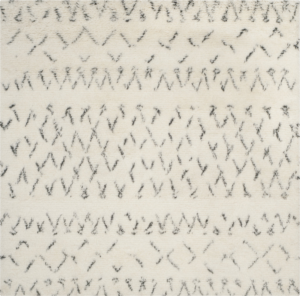 Safavieh Casablanca Shag 851 Ivory/Grey Area Rug 6' Square