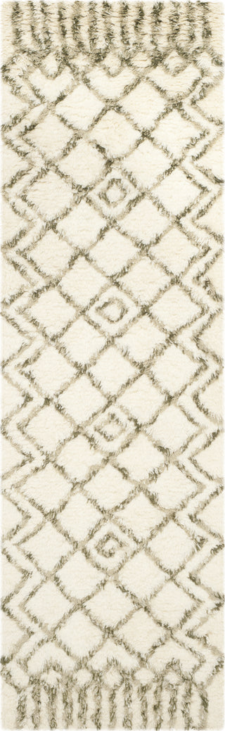 Safavieh Casablanca Shag 894 Ivory/Green Area Rug Runner