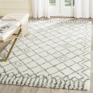 Safavieh Casablanca Shag 894 Ivory/Grey Area Rug Room Scene Feature