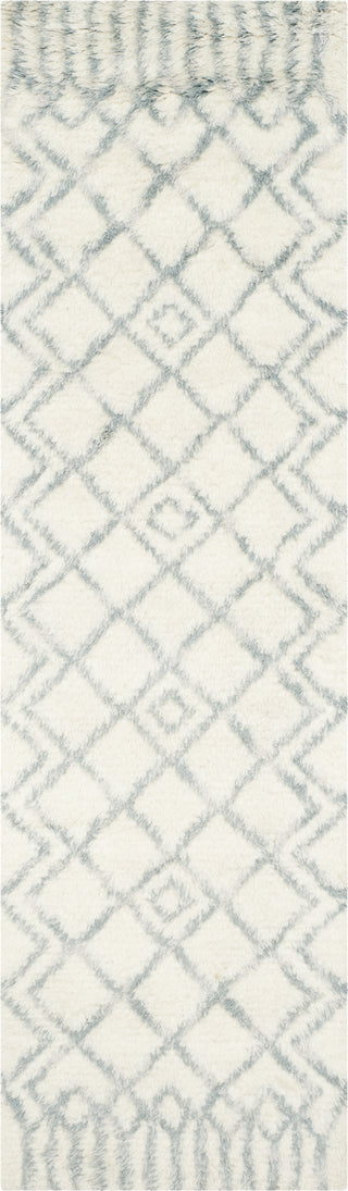 Safavieh Casablanca Shag 894 Ivory/Blue Area Rug Runner