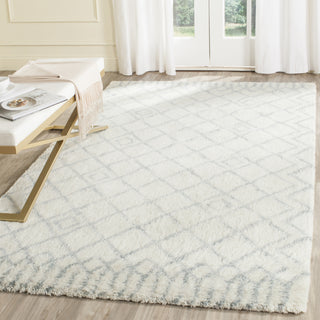 Safavieh Casablanca Shag 894 Ivory/Blue Area Rug Room Scene