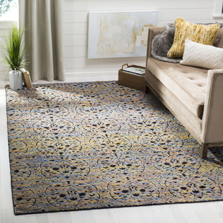 Safavieh Castilla CST143 Blue Gold/Charcoal Area Rug Room Scene Feature