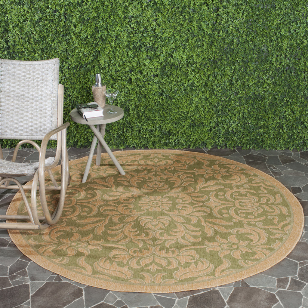 Safavieh Courtyard CY6634 Green/Natural Area Rug Room Scene Feature