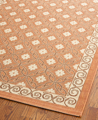 Safavieh Courtyard CY7810 Terracotta/Cream Area Rug  Feature