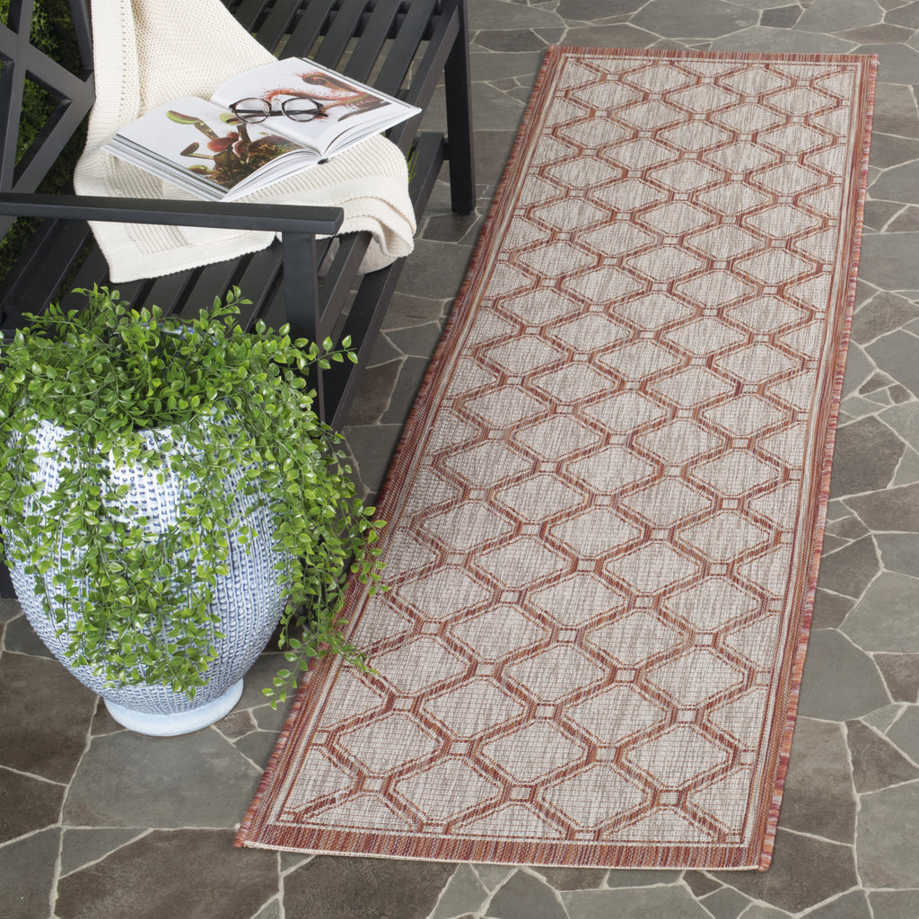Safavieh Courtyard CY8474 Red/Beige Area Rug  Feature