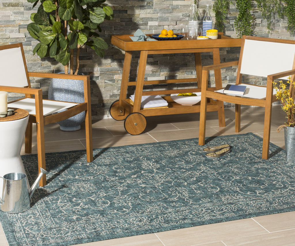 Safavieh Courtyard CY8680 Turquoise Area Rug  Feature