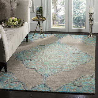 Safavieh Dip Dye 510 Grey/Turquoise Area Rug Room Scene