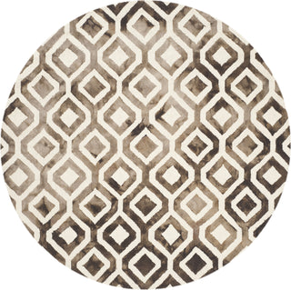 Safavieh Dip Dye 679 Ivory/Chocolate Area Rug Round