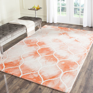 Safavieh Dip Dye 685 Orange/Ivory Area Rug Room Scene