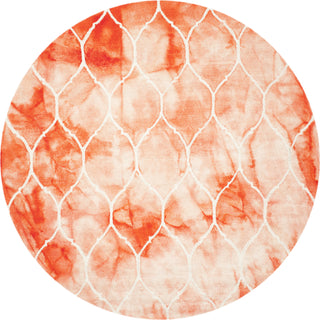 Safavieh Dip Dye 685 Orange/Ivory Area Rug Round