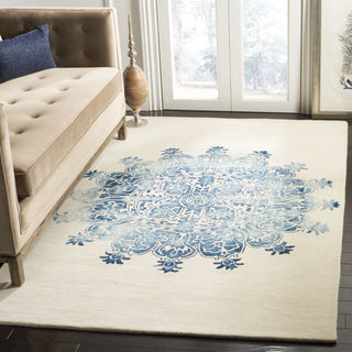 Safavieh Dip Dye 701 Ivory/Blue Area Rug Room Scene Feature