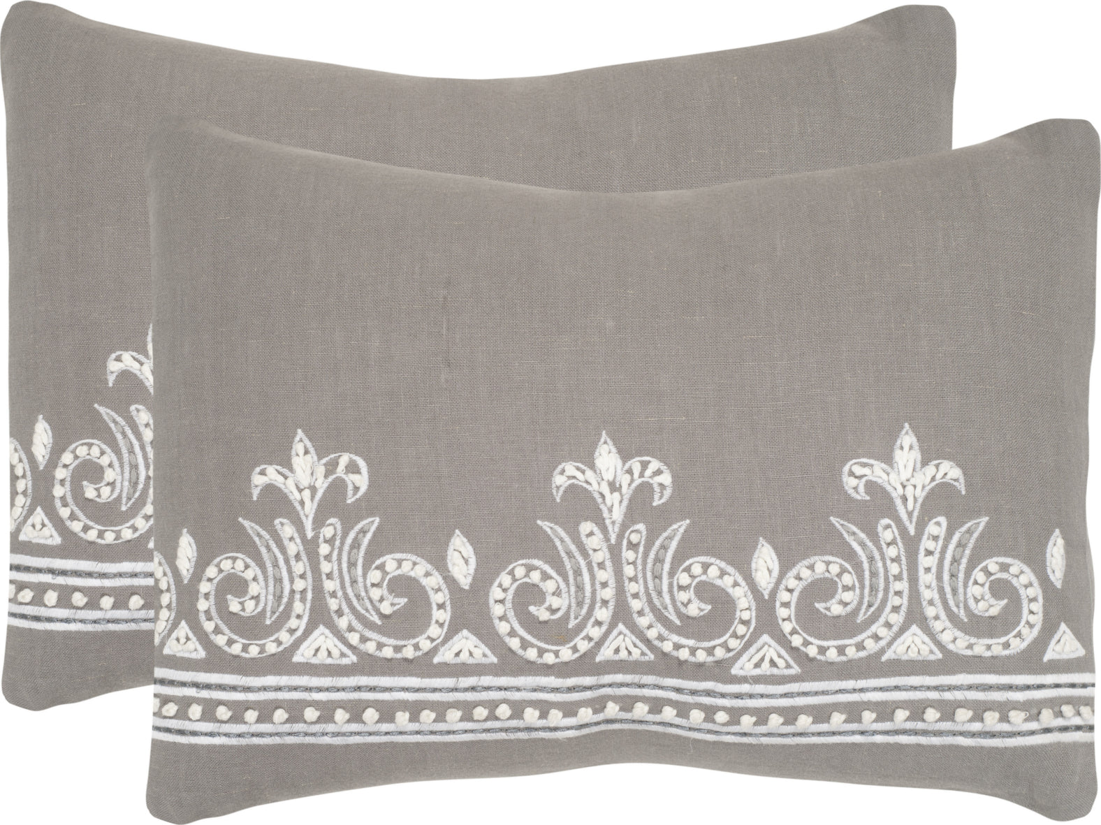 Safavieh Savoy Embroidered-Linen Sterling main image