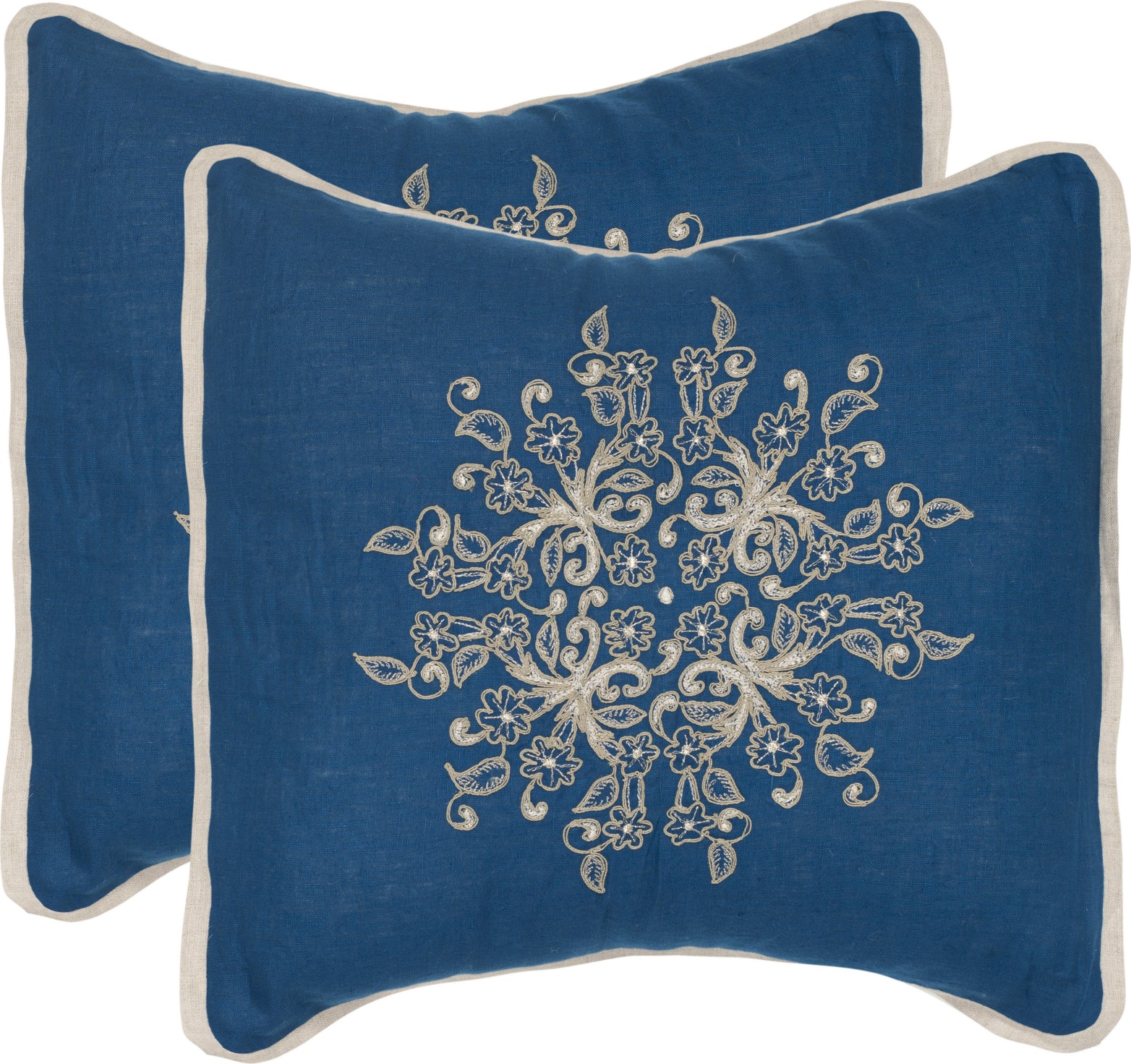 Safavieh Castello Embroidered-Linen Royal Blue main image