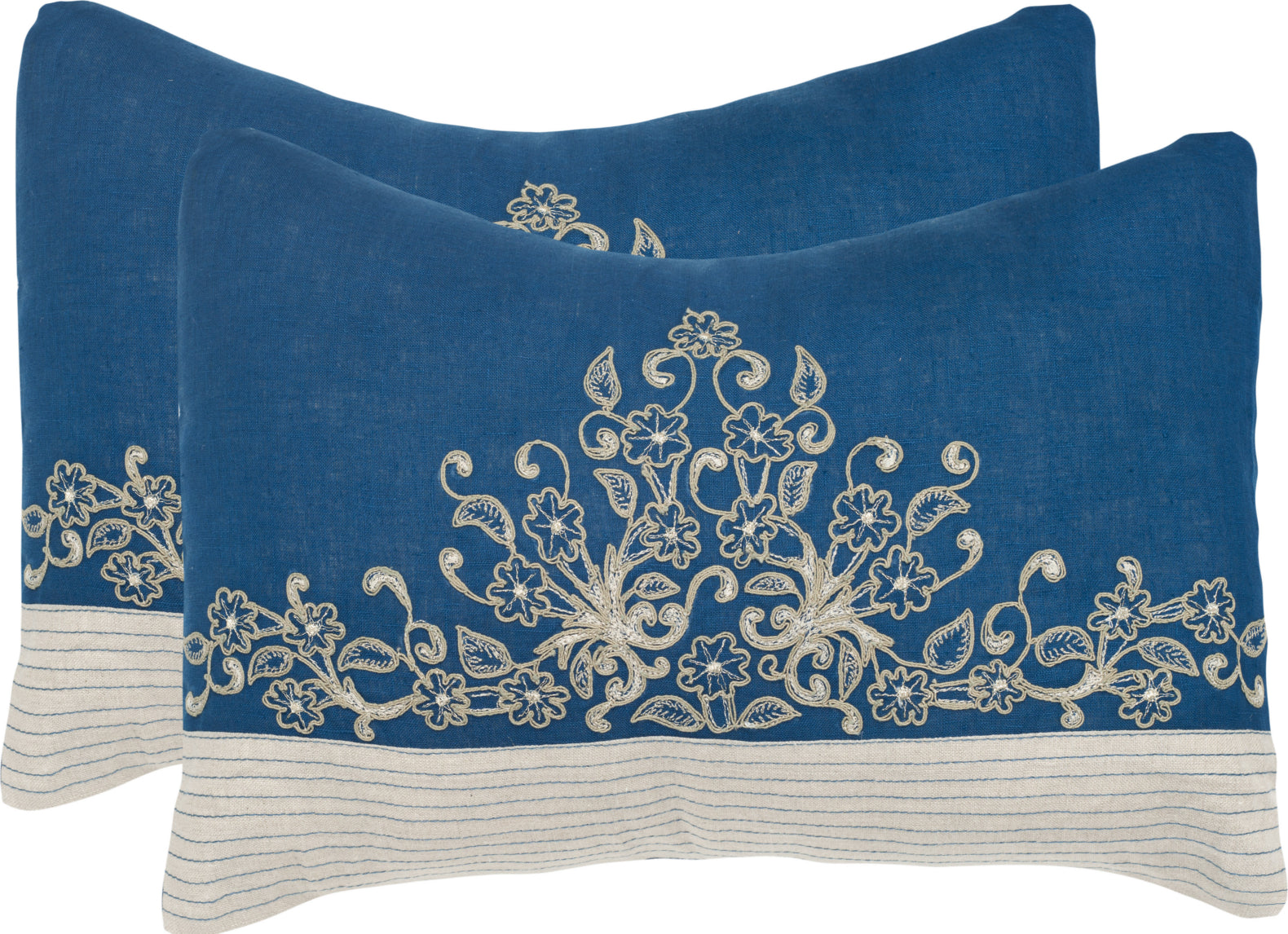 Safavieh Elena Embroidered-Linen Royal Blue main image