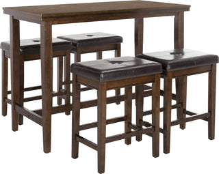 Safavieh Billy 5 Piece Pub Set Dark Brown and Black Furniture main image