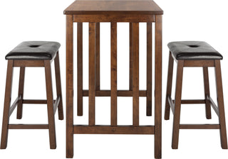 Safavieh Ilana 3 Piece Pub Set Chestnut and Black Furniture 