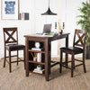 Safavieh Everest 3 Piece Pub Set Mahogany and Black Furniture 