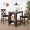 Safavieh Everest 3 Piece Pub Set Mahogany and Black  Feature