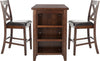 Safavieh Everest 3 Piece Pub Set Mahogany and Black Furniture 