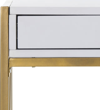 Safavieh Elaine 2 Drawer Desk White and Gold Furniture 