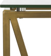 Safavieh Theresa Glass Top Desk Clear and Gold Furniture 
