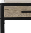 Safavieh Alan 1 Shelf Desk With Drawer Oak and Black Furniture 