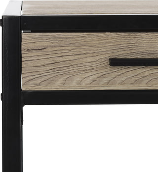 Safavieh Alan 1 Shelf Desk With Drawer Oak and Black Furniture 