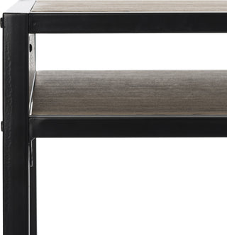 Safavieh Alan 1 Shelf Desk With Drawer Oak and Black Furniture 