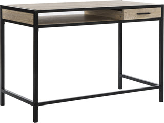 Safavieh Alan 1 Shelf Desk With Drawer Oak and Black Furniture 