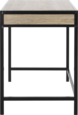 Safavieh Alan 1 Shelf Desk With Drawer Oak and Black Furniture 