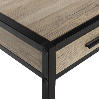 Safavieh Alan 1 Shelf Desk With Drawer Oak and Black Furniture 