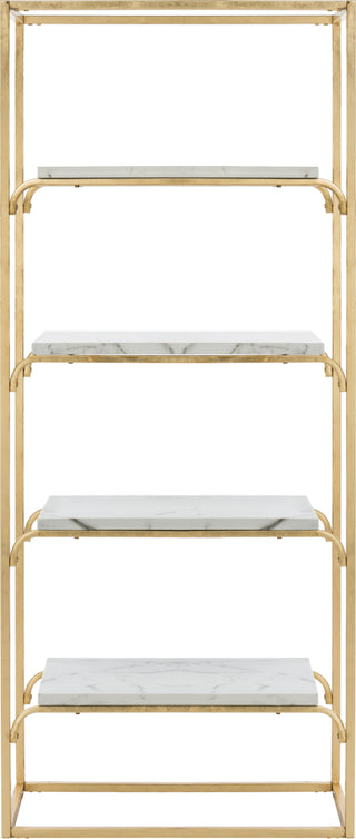 Safavieh Fiora 4 Tier Etagere Gold and White Furniture 