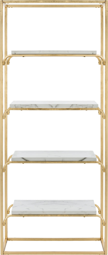 Safavieh Fiora 4 Tier Etagere Gold and White Furniture main image