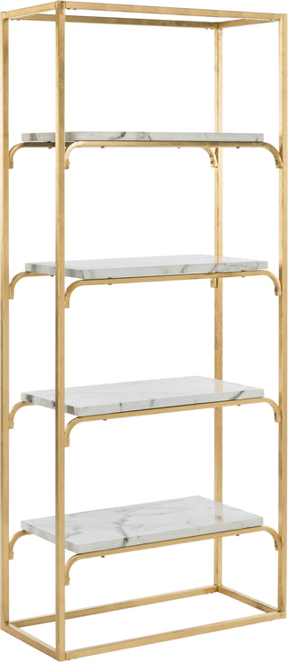 Safavieh Fiora 4 Tier Etagere Gold and White Furniture 