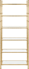 Safavieh Arden 6 Tier Etagere Gold and Clear Furniture main image