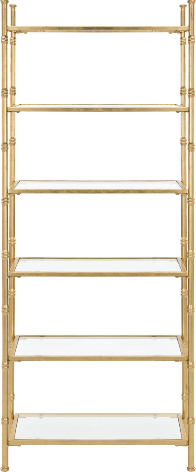 Safavieh Arden 6 Tier Etagere Gold and Clear Furniture main image