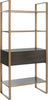 Safavieh Skylar 4 Tier 1 Drawer Etagere Gold and Grey Oak Furniture 