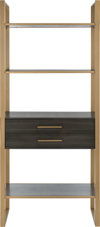 Safavieh Skylar 4 Tier 1 Drawer Etagere Gold and Grey Oak Furniture main image