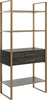Safavieh Skylar 4 Tier 1 Drawer Etagere Gold and Grey Oak Furniture 