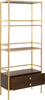 Safavieh Mateo 4 Tier 1 Drawer Etagere Gold and Walnut Furniture 