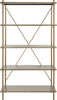 Safavieh Rigby 5 Tier Etagere Gold Liquid and Rustic Oak Furniture main image