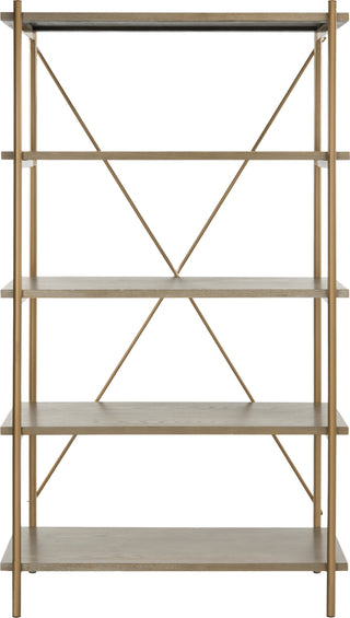 Safavieh Rigby 5 Tier Etagere Gold Liquid and Rustic Oak Furniture main image